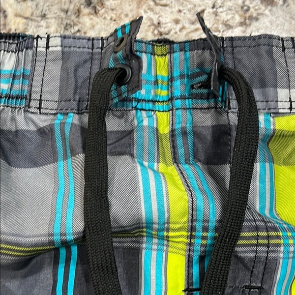 Kanu Surf Gray and Yellow Cargo Board Shorts/ Bathing Suit with Elastic Waist - Picture 6 of 9
